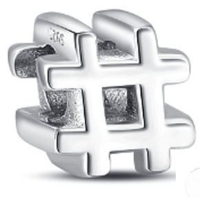 Charme Sterling Silber 925 Hashtag, Perle auf Armband Symbol Charme Sterling Silber 925 Hashtag, Perle auf Armband Symbol