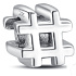 Charme Sterling Silber 925 Hashtag, Perle auf Armband Symbol