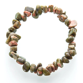Unakit Armband elastisch gehackten Naturstein 19 cm, Stein des persönlichen Wachstums und Visionen