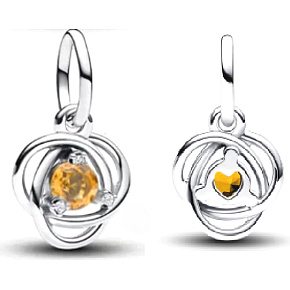 Charme Sterling Silber 925 Gelb Ewigkeit Kreis November, Anhänger am Armband Symbol Charme Sterling Silber 925 Gelb Ewigkeit Kreis November, Anhänger am Armband Symbol