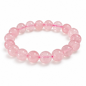Rosenquarz-Armband 10 mm elastisch – Stein der Liebe, Zärtlichkeit und Harmonie, 16–17 cm Rosenquarz-Armband 10 mm elastisch – Stein der Liebe, Zärtlichkeit und Harmonie, 16–17 cm
