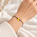 Kraft der Farben – Gelbe Ente für Freude | Schwarzes Armband mit verstellbarer Größe
