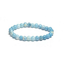 Larimar-Armband elastischer Naturstein, Kugel 6 mm / 16 - 17 cm, Stein des mythischen Atlantis