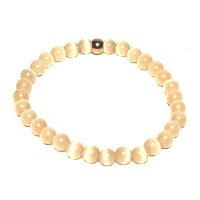 Ulexit Champagner-Armband elastisch Naturstein, Kugel 6 mm / 16 - 17 cm, AAA-Qualität