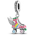 Charme Sterling Silber 925 Rollschuhe mit Disco-Stil Flügel, Anhänger am Armband Interessen