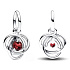 Charms Sterling Silber 925 Rot Dunkel Kreis Ewigkeit Januar, Anhänger Armband Symbol