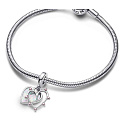 Charm Sterlingsilber 925 Freundschaft 2-in-1, Anhänger für Armband Liebe