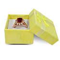 Geschenkbox mit Schmuckschwamm und Schleife gelb 4 x 4 x 2,5 cm 1 Stück