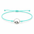 Die Kraft der Farben – Die Berge rufen – Armband mit Bergmotiv an mintfarbener Kordel