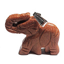 Goldstein Gold Elefant Anhänger handgeschliffene Figur 3,5 cm, Stein des Anstoßes