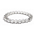 Kristallklares Armband elastisch Naturstein, Perle 8 mm / 16 - 17 cm, Steinchen