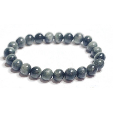 Pietersit / Adlerauge Armband elastischer Naturstein, Kugel 8 mm / 16 - 17 cm, Stein mit stürmischen Elementen