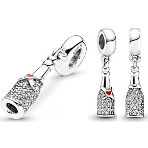 Charme Sterling Silber 925 Flasche Champagner - Zeit der Feier, Jahrestag Armband Anhänger Charme Sterling Silber 925 Flasche Champagner - Zeit der Feier, Jahrestag Armband Anhänger
