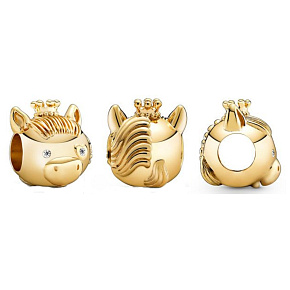 Charm Sterling Silber 925 Pferd ist das siebte Tier im 12-Jahres-Zyklus des chinesischen Tierkreiszeichens, Perle für Armband