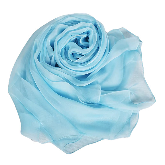 Luxuriöser Seidenschal aus 100 % Maulbeerseide XXL 180 × 110 cm – Hellblau