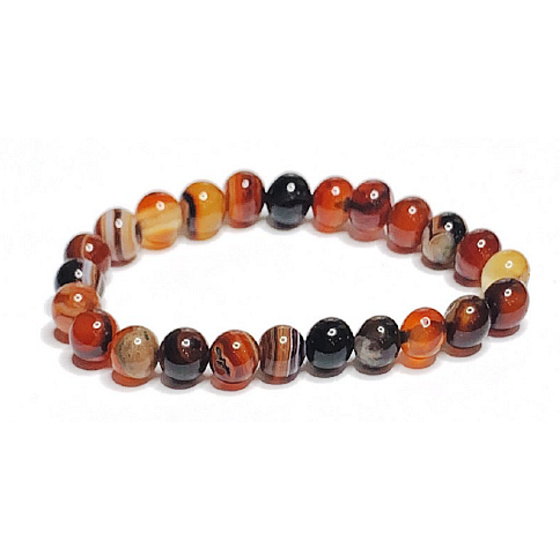 Achat gelb Feuer Armband elastisch Naturstein, Kugel 8 mm / 16 - 17 cm