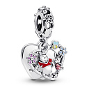Sterling Silber 925 Disney Winnie the Pooh und Ferkel - Es kommt nicht darauf an, was wir haben, sondern wen wir haben, 2in1 Herz-Anhänger für Armband