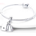 Sterling Silber 925 Buch, Aktentasche und Smiley, 2in1-Anhänger für Armband Interessen