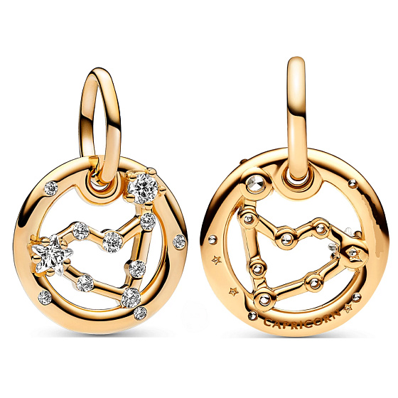 Charms Sterling Silber 925 vergoldet Steinbock Sternzeichen, Armband Anhänger