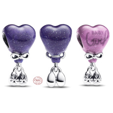 Charme Sterling Silber 925 Herz und Booties, Baby Girl, Perle auf Armband Familie