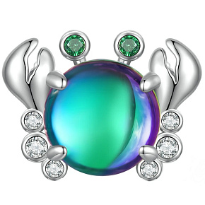 Charme Sterling Silber 925 Krabbe, Perle auf Armband Tier