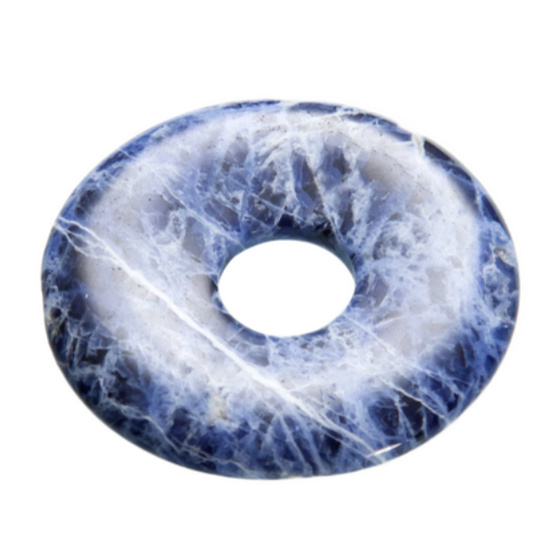 Sodalith Donut Naturstein 30 mm, Kommunikationsstein