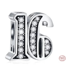 Charme Sterling Silber 925 16 Jahrestag, Perle auf Armband