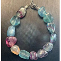 Regenbogen-Fluorit Armband Naturstein 19 cm, Stein der Genies