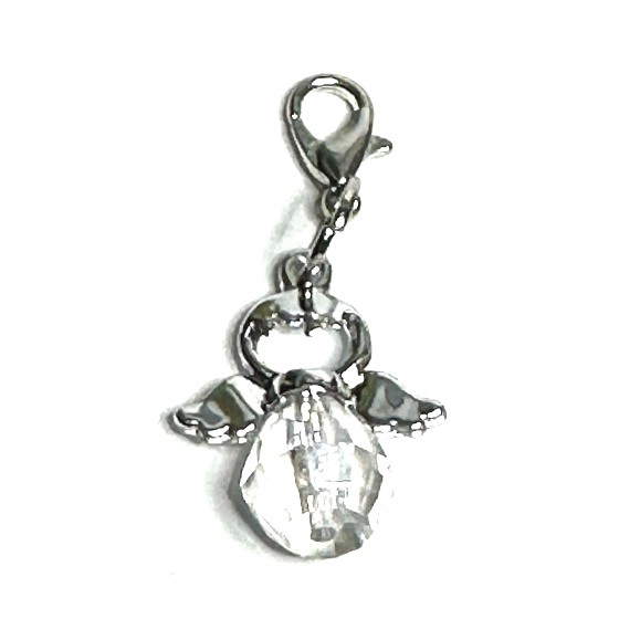 Schutzengel-Anhänger mit facettierter Glaskugel 24 x 1,5 mm 1 Stück