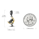 Sterling Silber 925 Katze sitzt auf dem Mond, Haustier Armband Anhänger