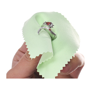 Reinigungstuch - silbernes Tuch grün 8 x 8 cm 1 Stück