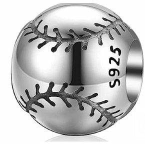 Charme Sterling Silber 925 I Love Baseball Texas Rangers Ball, Perle auf Armband Sport