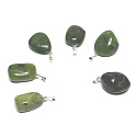 Serpentin (Kanadische Jade) Getrommelter Anhänger Naturstein, 2,2-3 cm, 1 Stück, Heilerstein