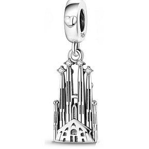 Sterling Silber 925 Barcelona La Sagrada Familia, Reise-Armband-Anhänger