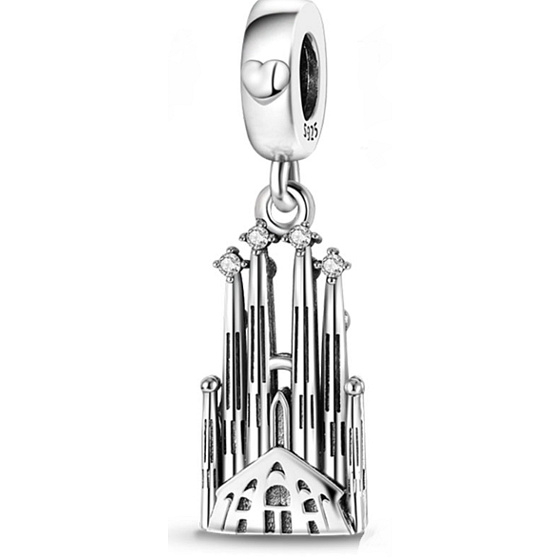 Sterling Silber 925 Barcelona La Sagrada Familia, Reise-Armband-Anhänger