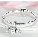 Sterling Silber 925 Athlete - Läufer, Turnschuhe, Herz mit Zirkonia und eingravierter Aufschrift: Run, 3in1 Anhänger am Armband Sport