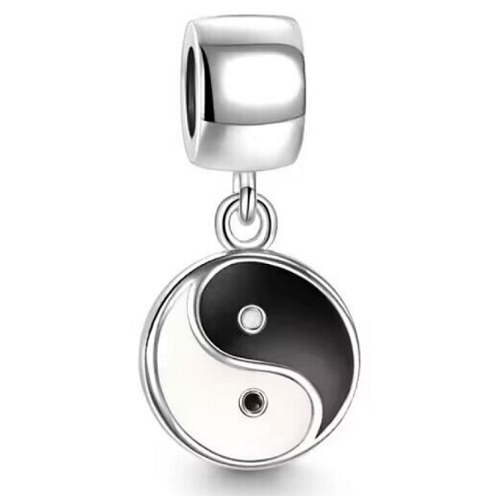 Sterling Silber 925 Yin und Yang, Anhänger Armband Symbol