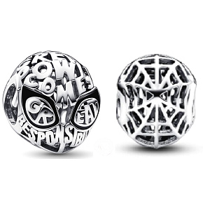 Charme Sterling Silber 925 Marvel Spiderman Maske, Perle auf Armband Film