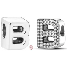 Charme Sterling Silber 925 Alphabet Buchstabe B, Perle für Armband