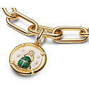 Charm Sterlingsilber 925 Mini-Medaillon Käfer Skarabäus, Anhänger für Armband Tier