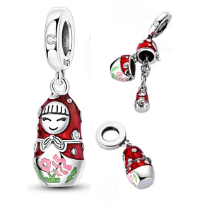 Charm Rusko, Matrjoška 2v1 – tradiční symbol, ochrana a rodinné štěstí, přívěsek na náramek cestování