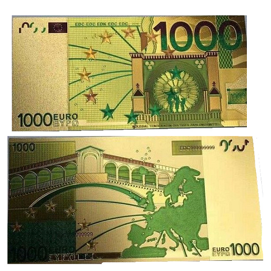 Talisman Gold Kunststoff-Banknote 1 000 EUR