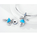 Charm Sterlingsilber 925 Luminozní - Meer - Qualle, Seestern, Muschel, 3-in-1 Anhänger für Armband Meer