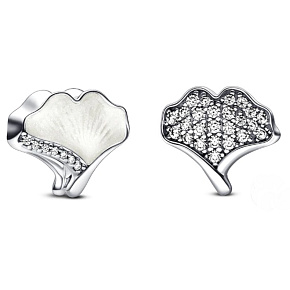 Charme Sterling Silber 925 Ginkgo Biloba Smart, Perle für Armband Natur