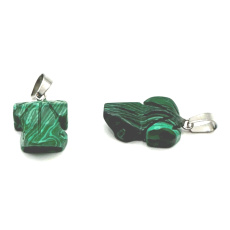 Malachit Frosch für Glücksanhänger Naturstein ca. 20 x 15 mm, Stein der erfüllten Wünsche