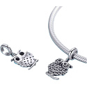 Sterling Silber 925 Liebliche Eule, Tierarmband-Anhänger