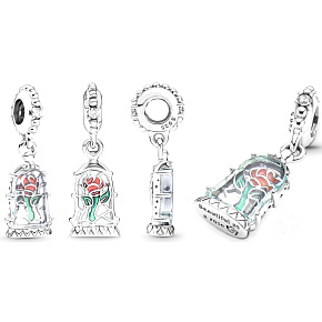 Charms Sterling Silber 925 Disney Die Schöne und das Biest Magic Rose, Armband Anhänger