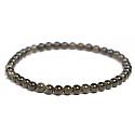 Obsidian Armband elastisch Naturstein, Kugel 4 mm / 16-17 cm, Rettungsstein