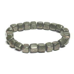 Pyrit-Armband elastisch natürlich, Würfel 8 mm / 16-17 cm, Meister des Selbstvertrauens und der Fülle Pyrit-Armband elastisch natürlich, Würfel 8 mm / 16-17 cm, Meister des Selbstvertrauens und der Fülle