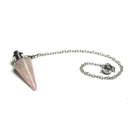 Rosenpendel Naturstein 3,5 cm + Kette mit Kugel 18 cm, Liebesstein